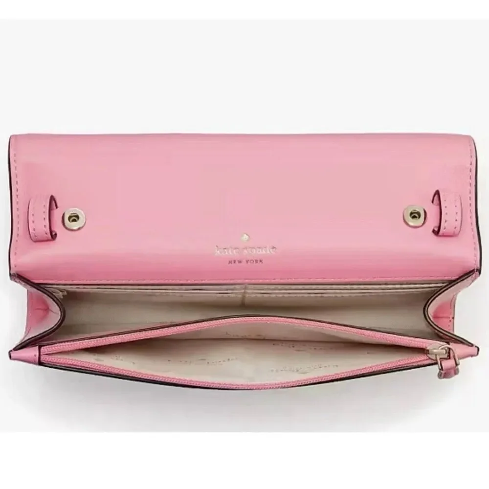 Kate Spade Perry Leather Crossbody Handbag Casual Purse Pink Blossom New